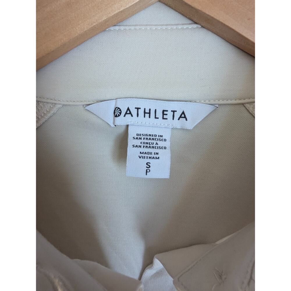 Athleta Cream Button-Front Crop Jacket - Picture 3 of 5